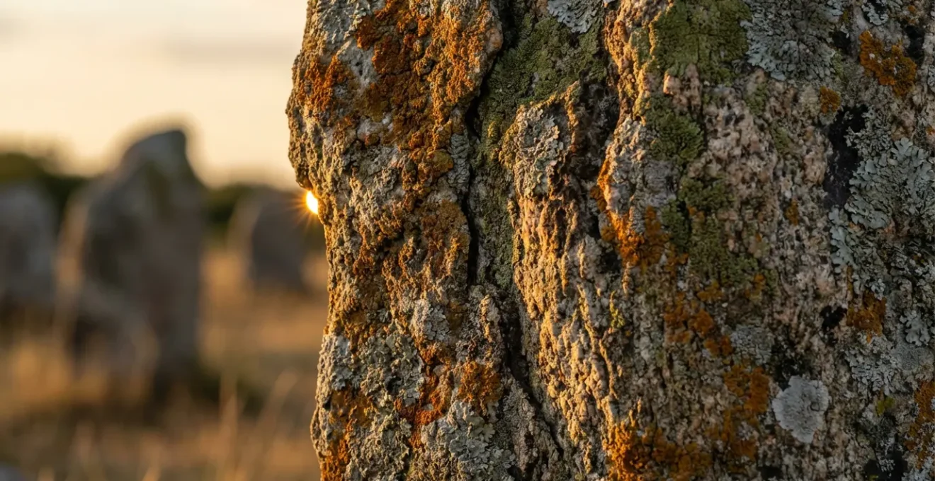 Les alignements mégalithiques de Lagatjar en presqu'île de Crozon au coucher du soleil